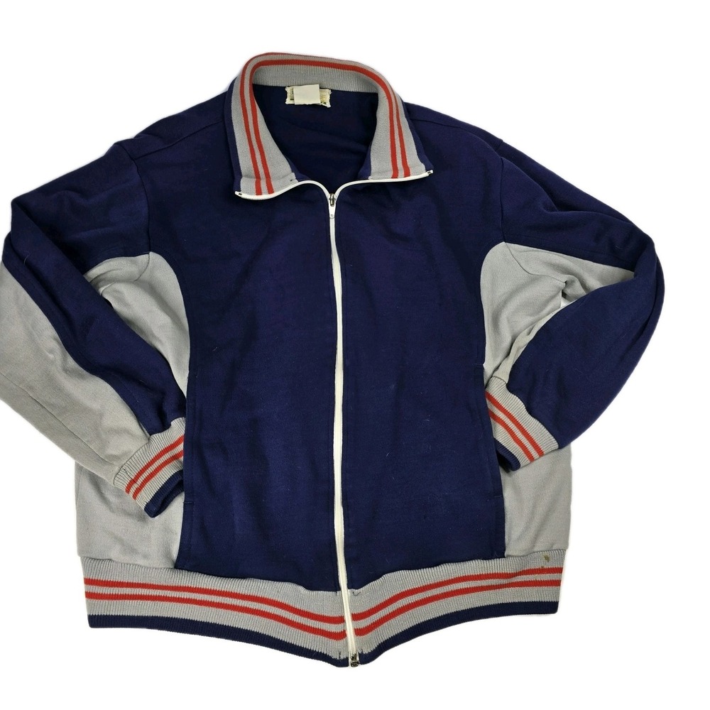 Vintage Net Worth Mens XL XXL Varsity Tennis Track Jacket 70s 80s College School